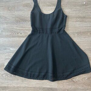 Elizabeth & James — Black Eyelet Fit & Flare Dress (Size 5/6)